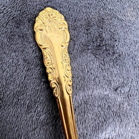 Vintage Adcraft Golden Alissa Serving Spoons 4 Piece Lot Japan Gold Tone - Picture 8 of 8